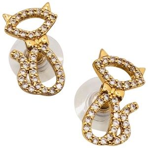 NEW Kate Spade Jazz Things Up Pave Cat Earrings